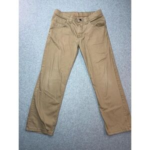 Wrangler‎ Pants Kids 12 Husky Khaki 5 Pocket Button Closure  Durable Casual